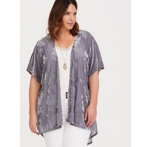 Torrid velvet burnout kimono cardigan